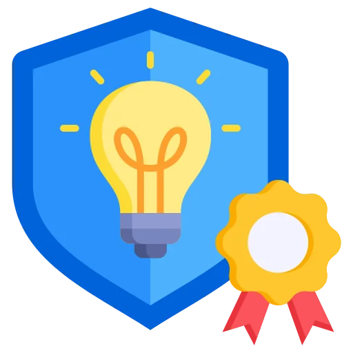 Lightbulb and award shield