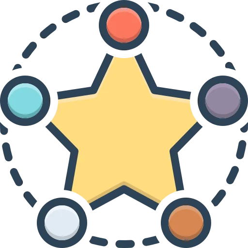 Star surrounded by connected points